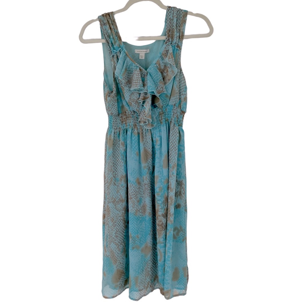Boston Proper Cinch Waist Ruffled Dress